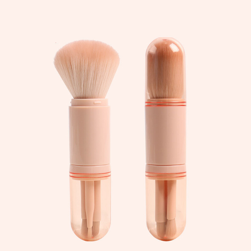 BEAUTYBIGBANG Đa Chức Năng, Da, Bốn-Trong-Một, Có Thể Thu Vào Trang Điểm Bàn Chải, Cọ Hai Đầu Tiện Dụng, Dụng Cụ Làm Đẹp, Cọ Mắt Mini