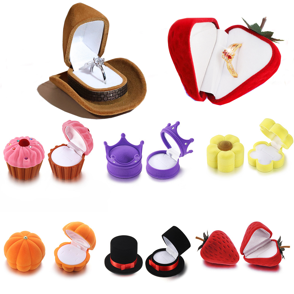 Creative Storage Ring Box Jewelry Gift Box Cartoon Ring Box Ring Box Western Cowboy Hat Ring Box