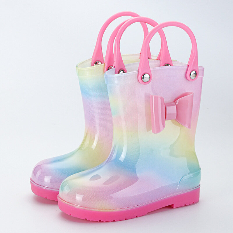 Kids rain boots, bow decorated rain boots, cute rain boots