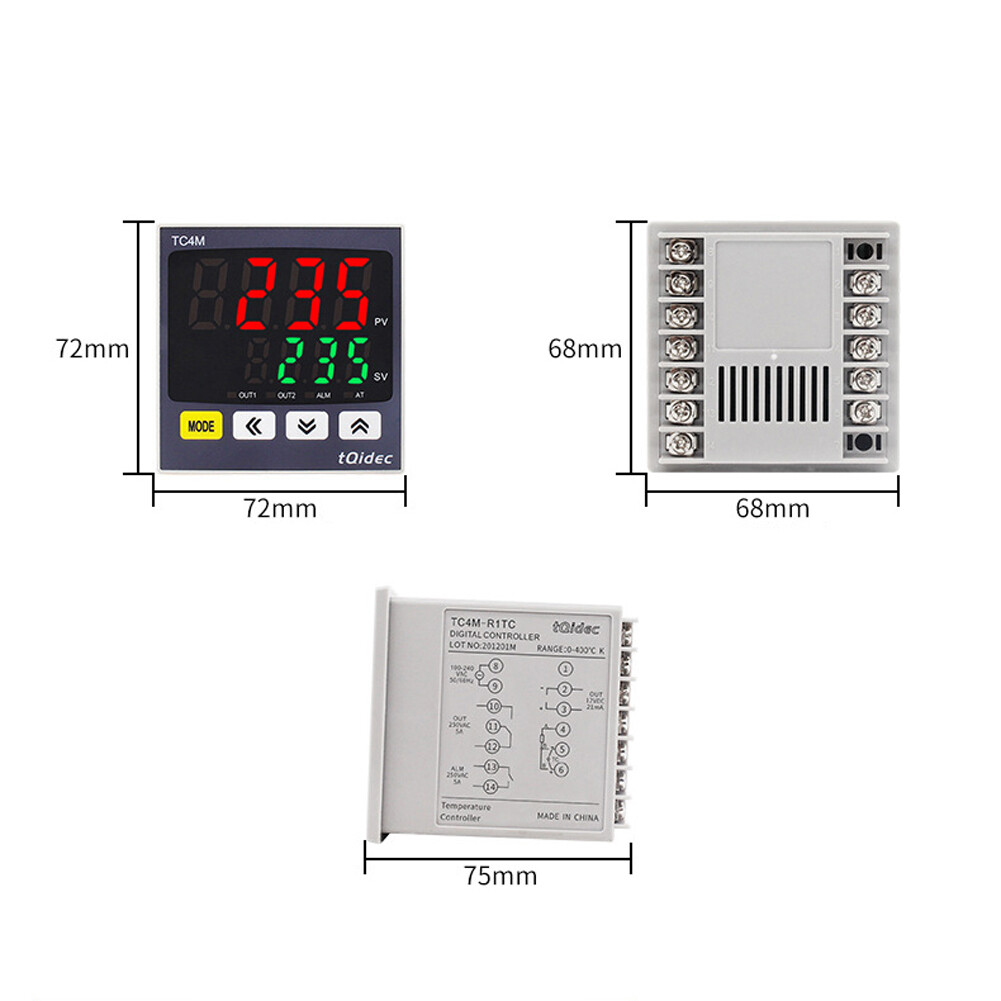 Cảm Biến Thông Minh Bộ Điều Khiển Nhiệt Độ Chính Xác Thông Minh Có Thể Điều Chỉnh 0 ~ 400 ° C Rơ Le Hiển Thị Kỹ Thuật Số Lò Báo Động Quá Nhiệt Đầu Ra SSR Trạng Thái Rắn Thiết Bị Công Nghiệp Bộ Điều Khiển Nhiệt Độ Đa Chức Năng