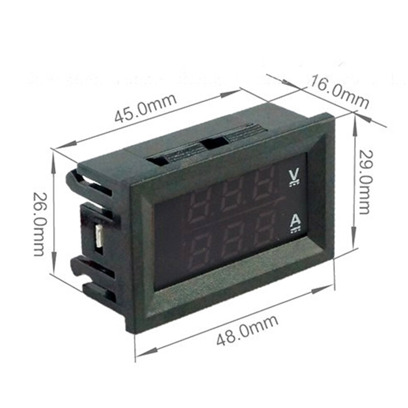 Vôn Kế DC 0-100V 10A 50A 100A LED Hiển Thị Thời Gian Kép Ampe Kế DC Vôn Kế Kỹ Thuật Số Ampe Kế