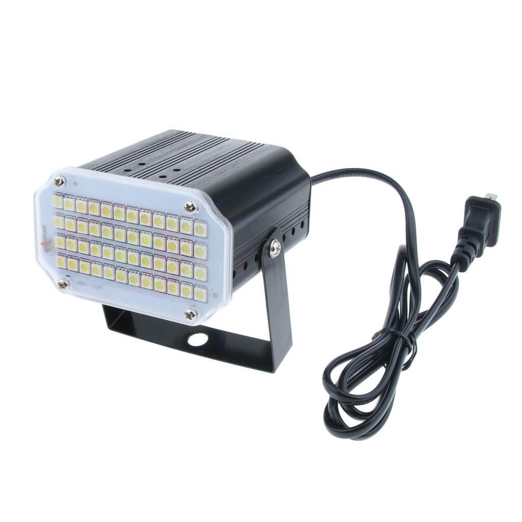 Baoblaze 48 LED White Color Strobe Light, Ultra Bright Stage Light Flash Strobe Lights with Sound Activated and Speed Control for Christmas Party Wedding Club