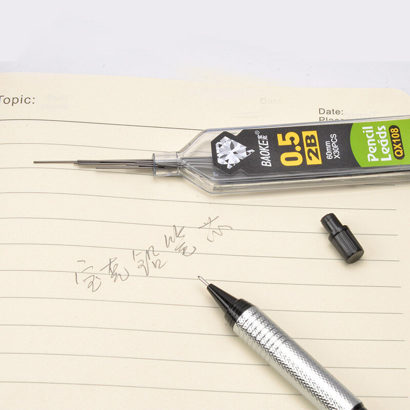 30pc/box 0.3/0.5/0.7/0.9mm Automatic Pencil Lead Replaceable Pencil Core for Mechanical Pencil 2B/HB/2H Lead School Office Supply