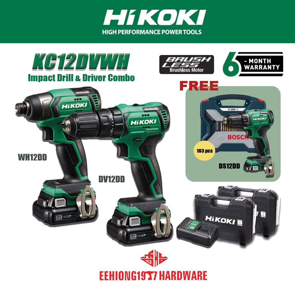 Hitachi drill set online 12v