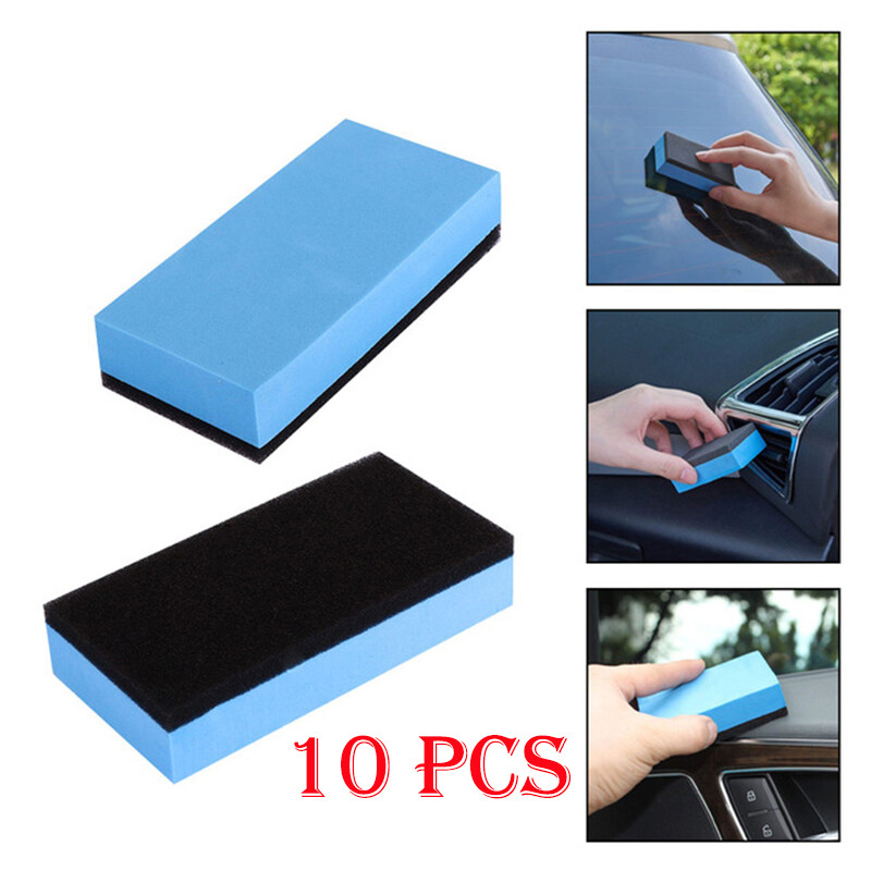 【Ready Stock】10pcs Cleaning Lacquer Car Coating Sponges Ceramic Glass Applicator Pad Wash Foam Car Cleaner Car Brush Auto Washer Care Washing Tools