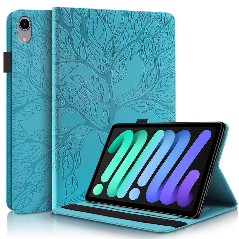 Tablet case for ipad mini 6 2021 case for ipad mini 6 6th gen 8.3 inch cover 3d tree embossed pu leather stand case