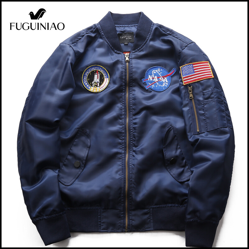 Fuguiniao Men's Casual Autumn Winter Jacket Stand Collar Military Clothing Zipper Coat free shipping