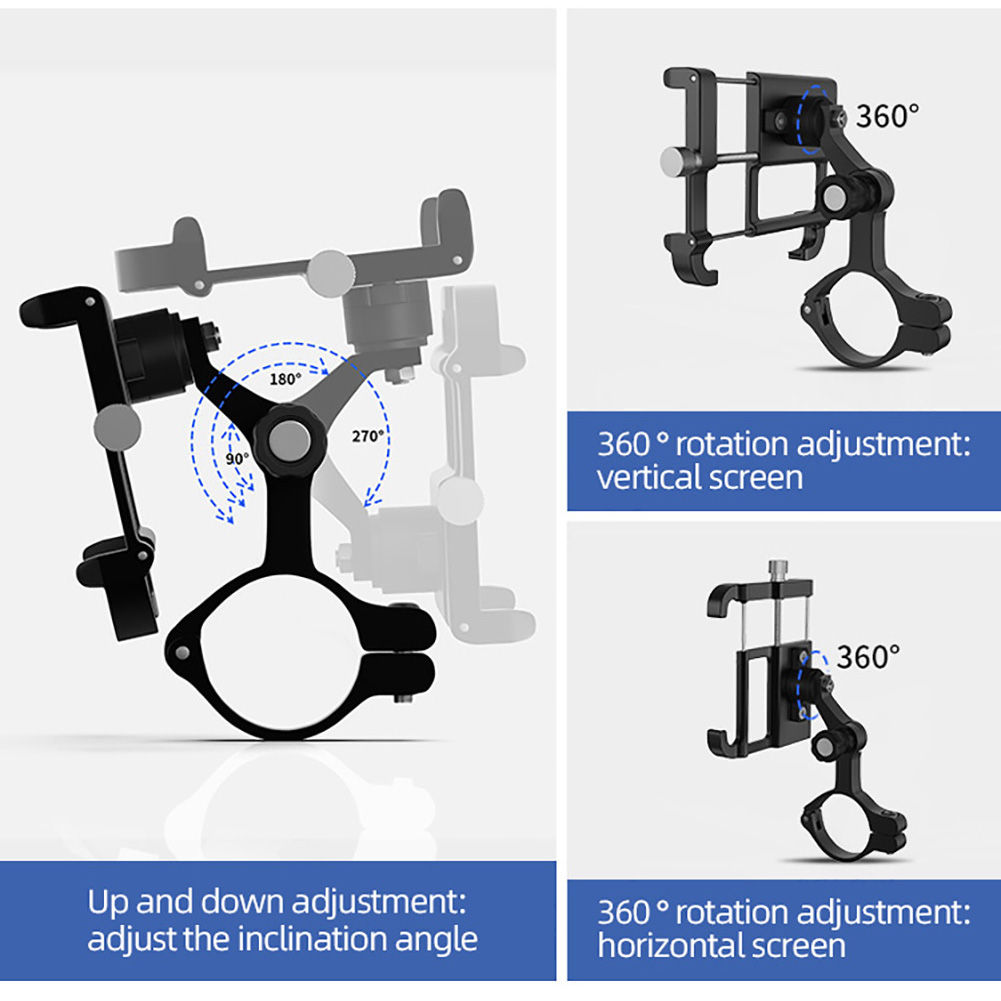 GUB PLUS 11 Adjustable Motorcycle Electric Bicycle Metal Phone Holder Bracket