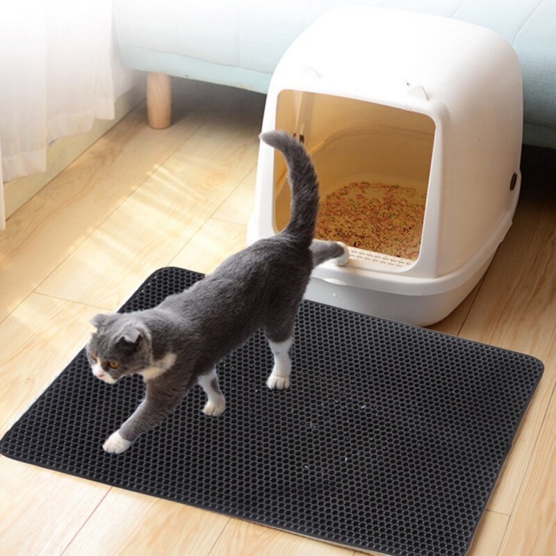 Luupets Mèo Litter Mat Mèo Hai Lớp Litter Trapper Thảm Với Lớp Dưới Cùng Không Thấm Nước Nhà Mèo Giường Mèo Cung Cấp Mat