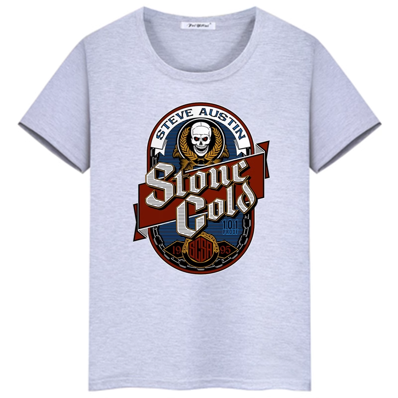 Wwe new wwe steve austin stone cold austin short sleeve t-shirt tide