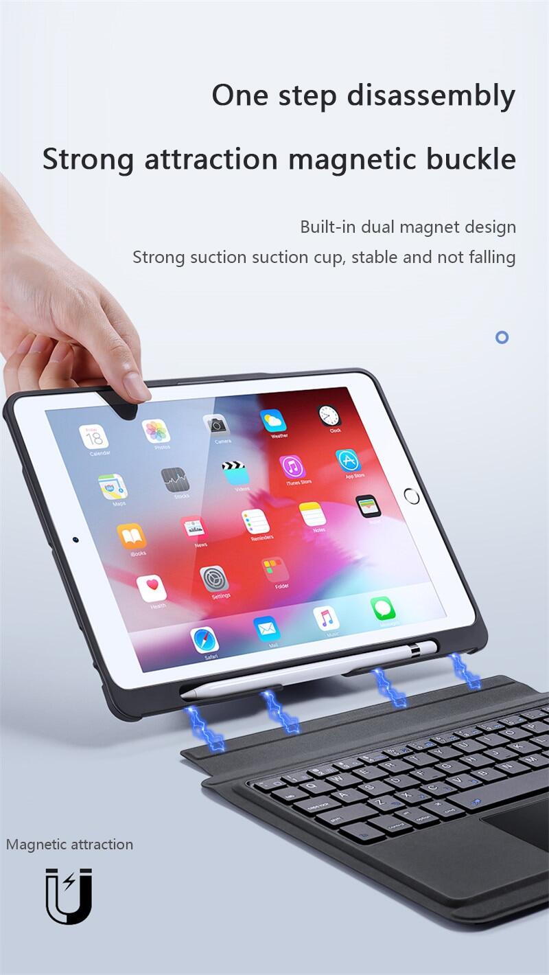 (ฟรีฟิล์มหน้าจอ & Stylus) Touchpad Bluetooth Keyboard Case