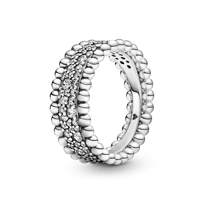 2021 Original Pandoras Beaded Pav?Band Ring