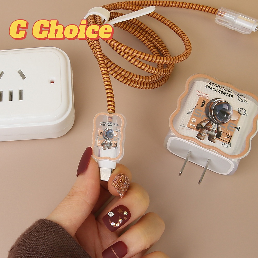 【Ready Stock】 Cartoon Charger Protector Compatible for iPhone 18W/20W Wave KT Pattern Soft Silicone charger case cover Charger Cable Winder Cord Protector for Earphone [cchoice]