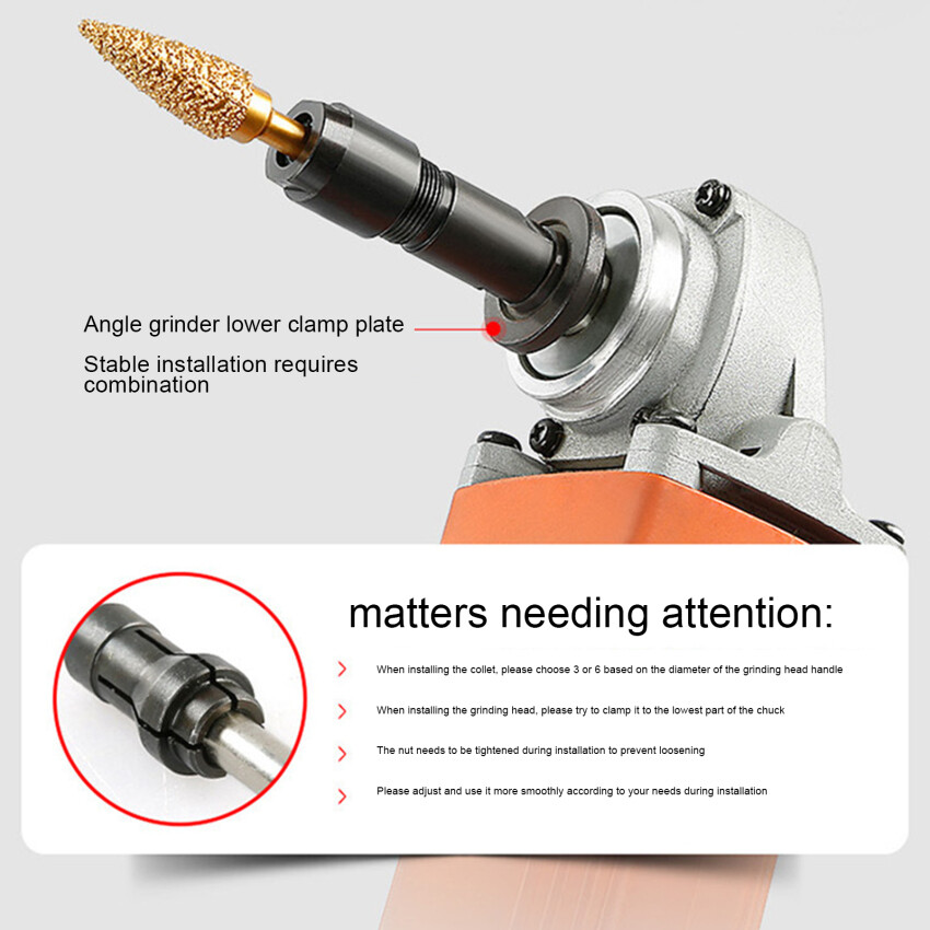 6/3mm Angle Grinder Modified Adapter To Straight Grinder Chuck For 100-Type Angle Grinder M10 Thread Grinding,Polishing,Cutting