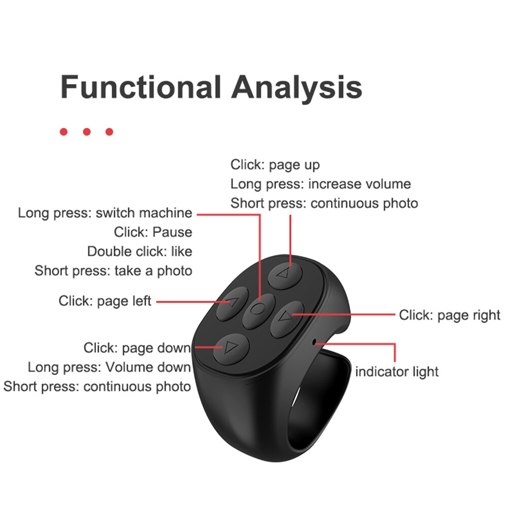 Wireless Bluetooth Automatic Page Turner Browsing Smart Selfie Page Turner Controller Portable Type-c Charging for Mobile Phone