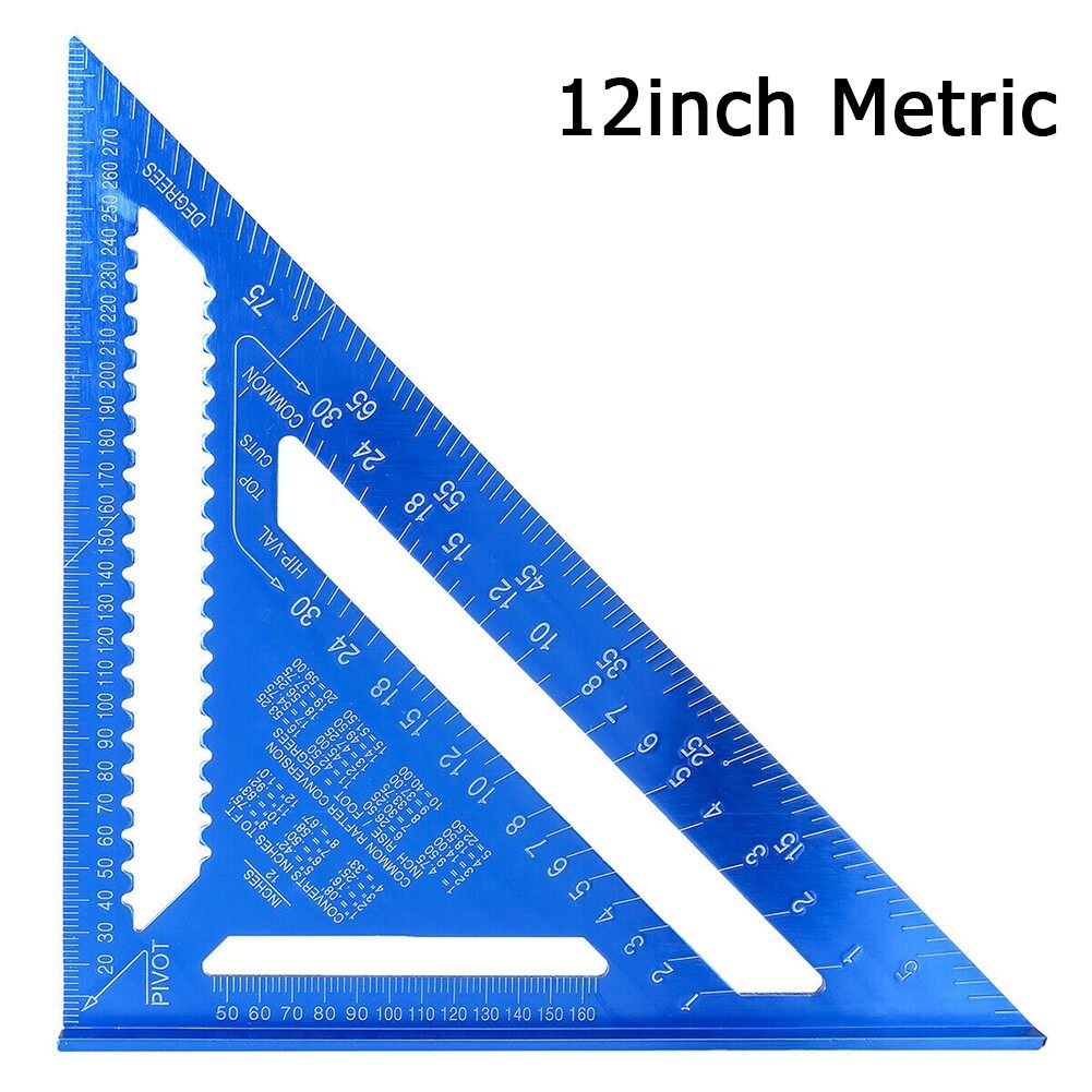 12 Aluminum Alloy Speed Square Quick Roofing Rafter Triangle Ruler Guide