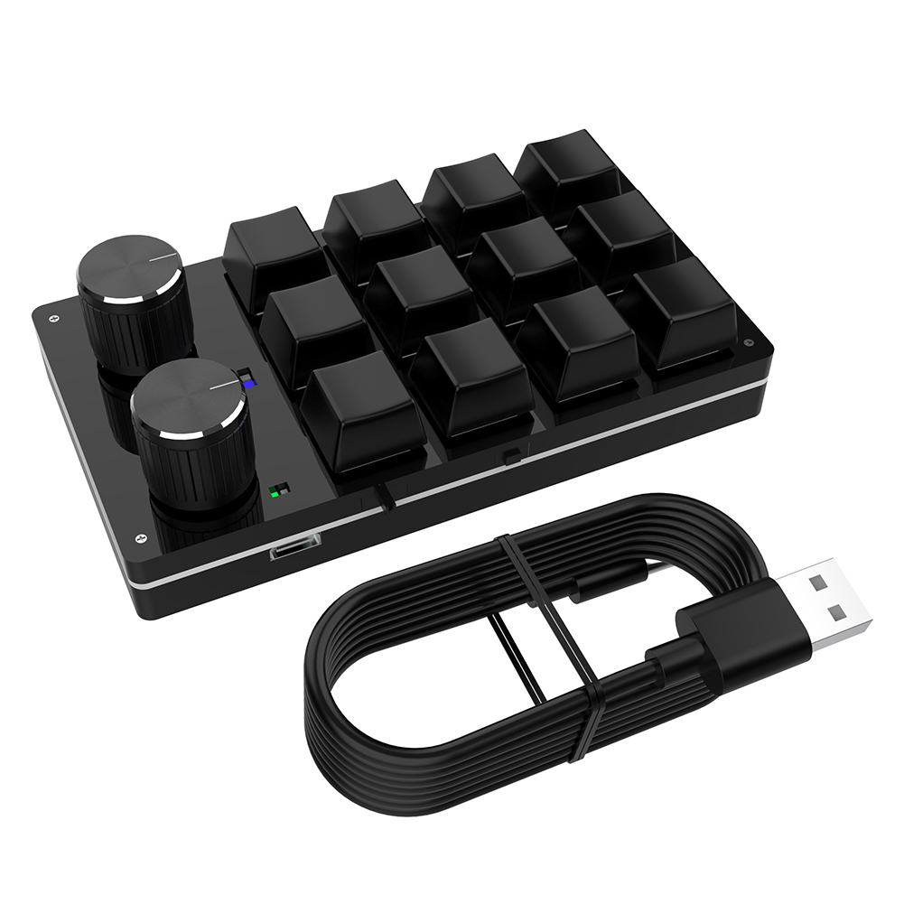 [Vktech] Macro Custom Gaming Keyboard 12 Key + 2 Knob ปุ่มกดแบบตั้ง ...