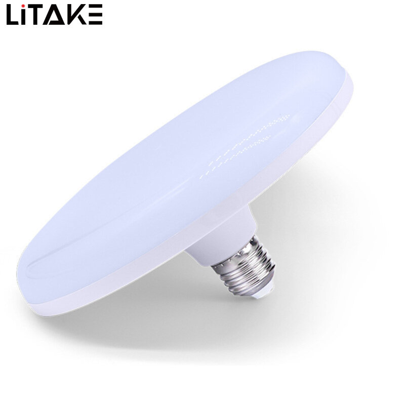 Litake Led Bulb 50W E27 Screw Lighting Three Proof Energy Saving White Light Flying Saucer Lamp