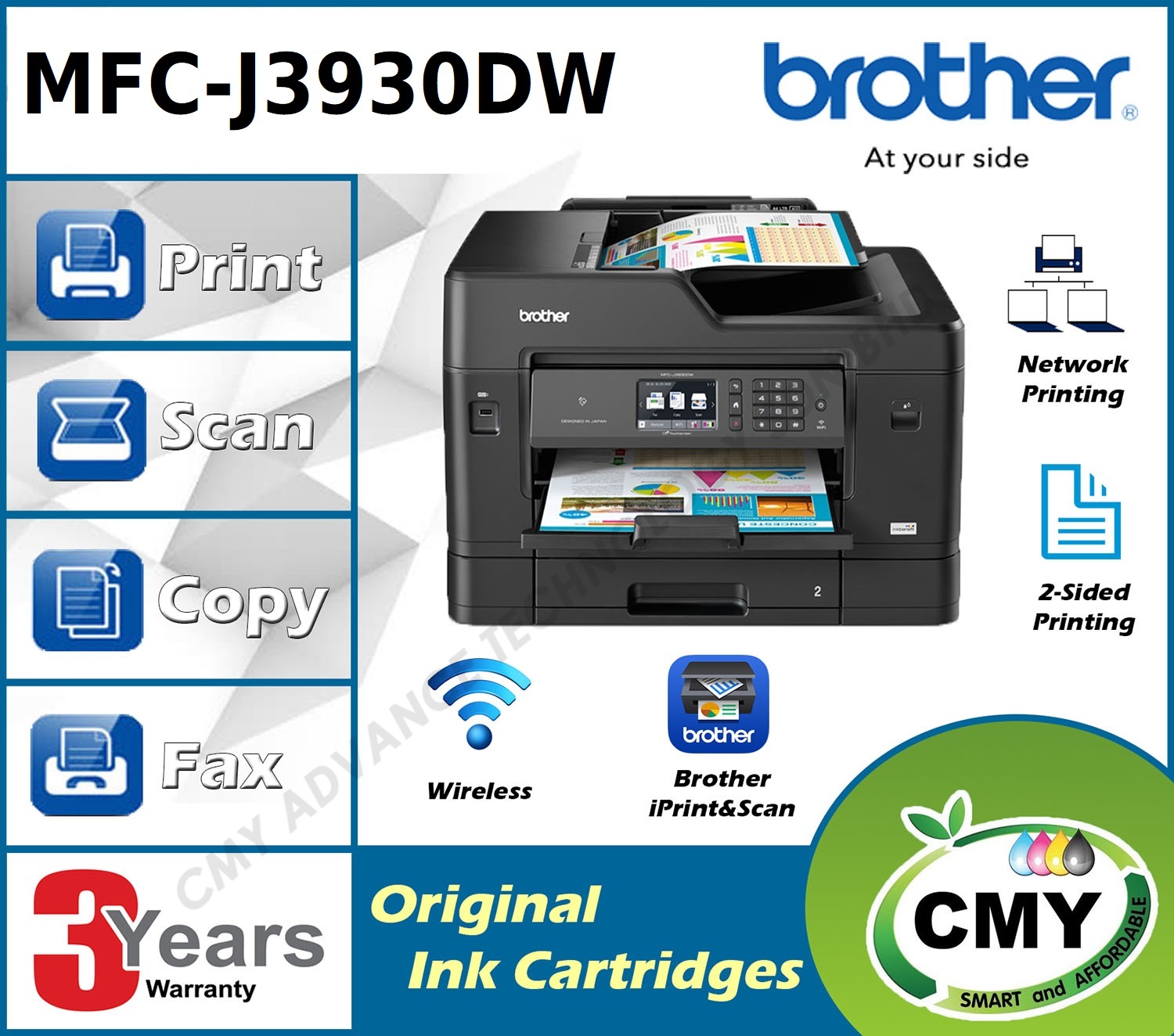Brother MFC-J3930DW All In One with A3 