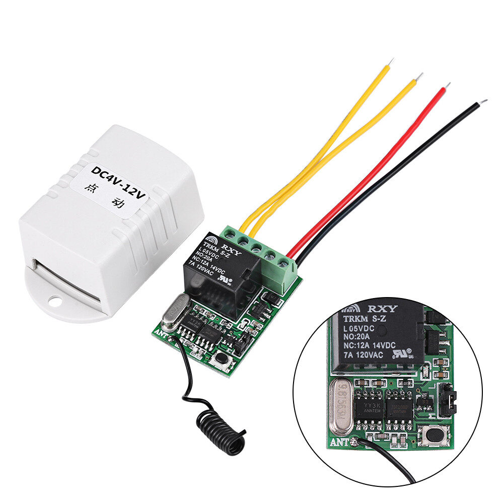 DC 4V 5V 6V 7.4V 9V 12V Wireless Relay Remote Control One Key Switch Receiver + Transmitter