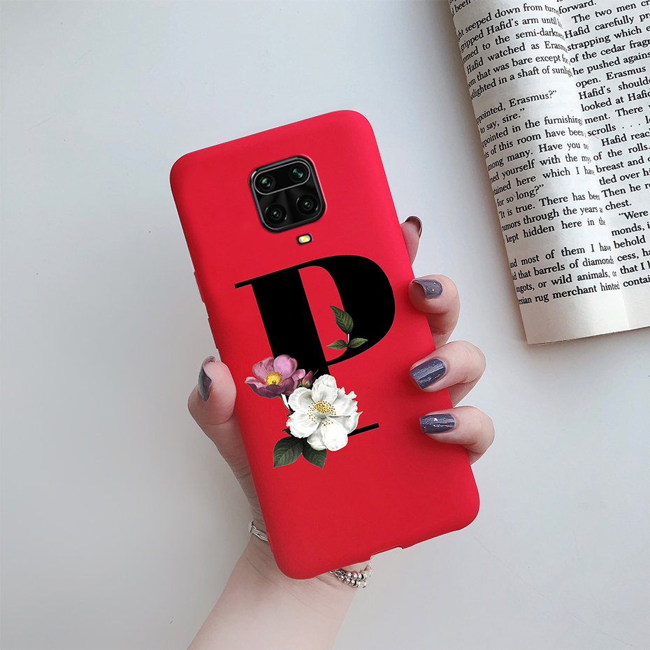 Case For Xiaomi Redmi Note 9s Note 9 Pro Max Casing Luxury Flower Letters Soft TPU Silicone Phone Case Shockproof Cover