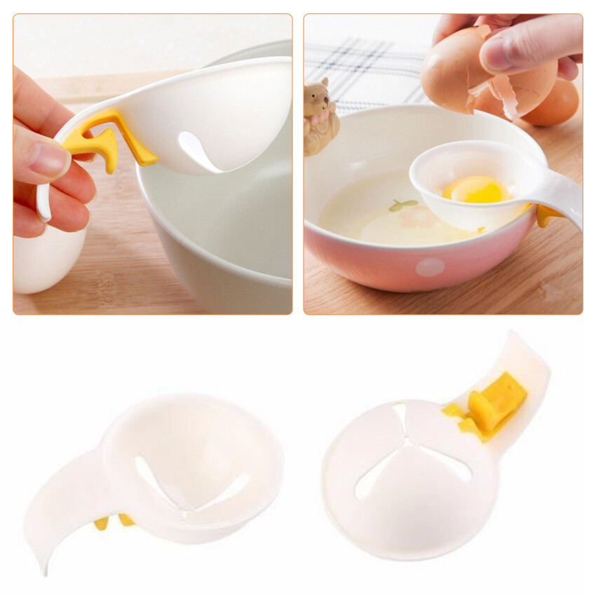 Dụng Cụ Tách Màu Trắng Dễ Thương, Dụng Cụ Tách Thực Phẩm Bằng Nhựa Nhanh Chóng Và Dễ Dàng Dụng Cụ Rây Trứng Dụng Cụ Nhà Bếp