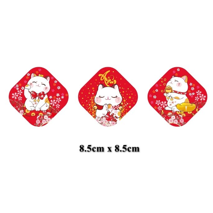 SET 6 Tem decal dán tết nhiều mẫu 8.5x8.5cm