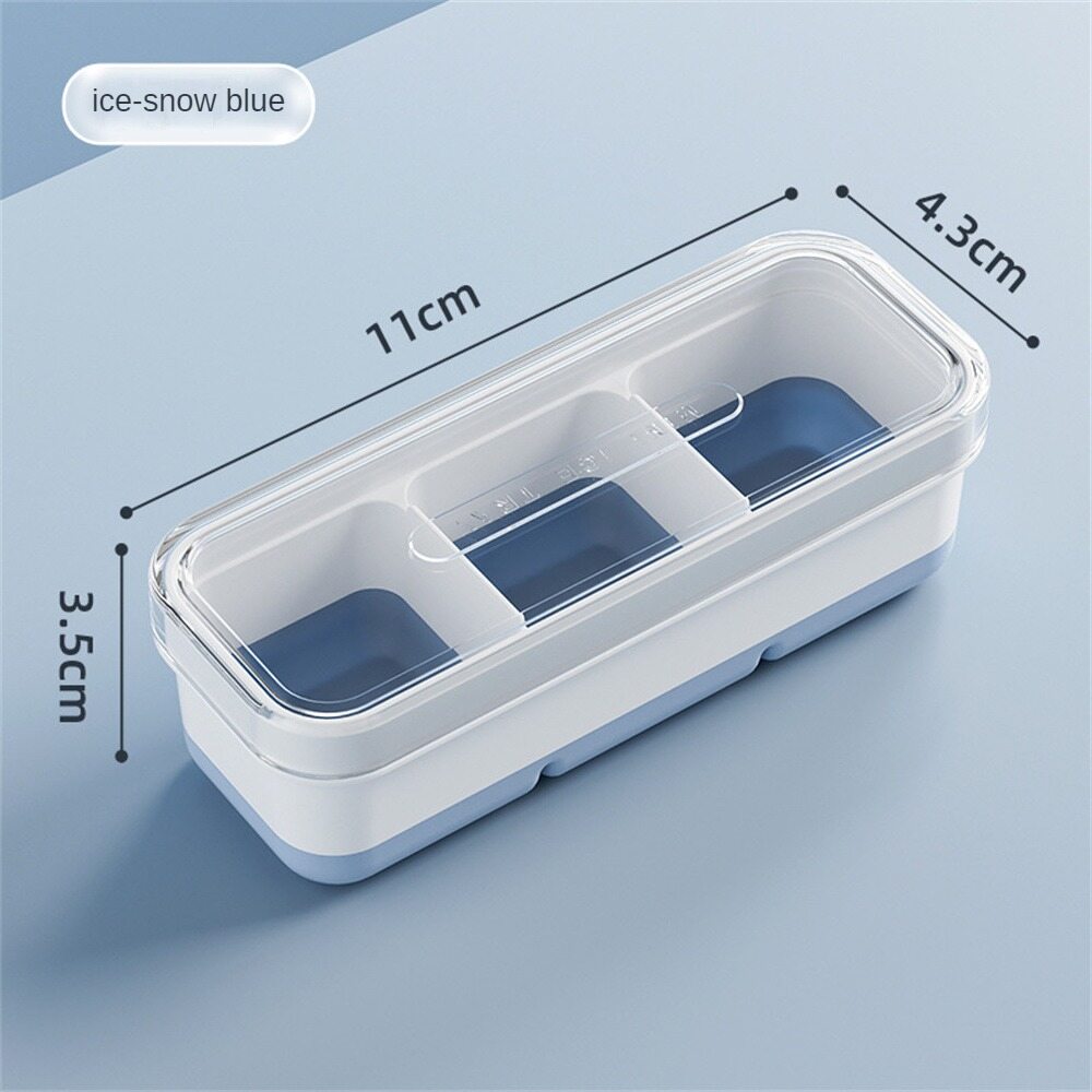 3 Grids Ice Cube Tray With Lid Soft Bottom Ice Cube Maker Mold Fruit Jelly Yogurt Cube Maker Household Ice Frozen Tools Kitchen Accessories