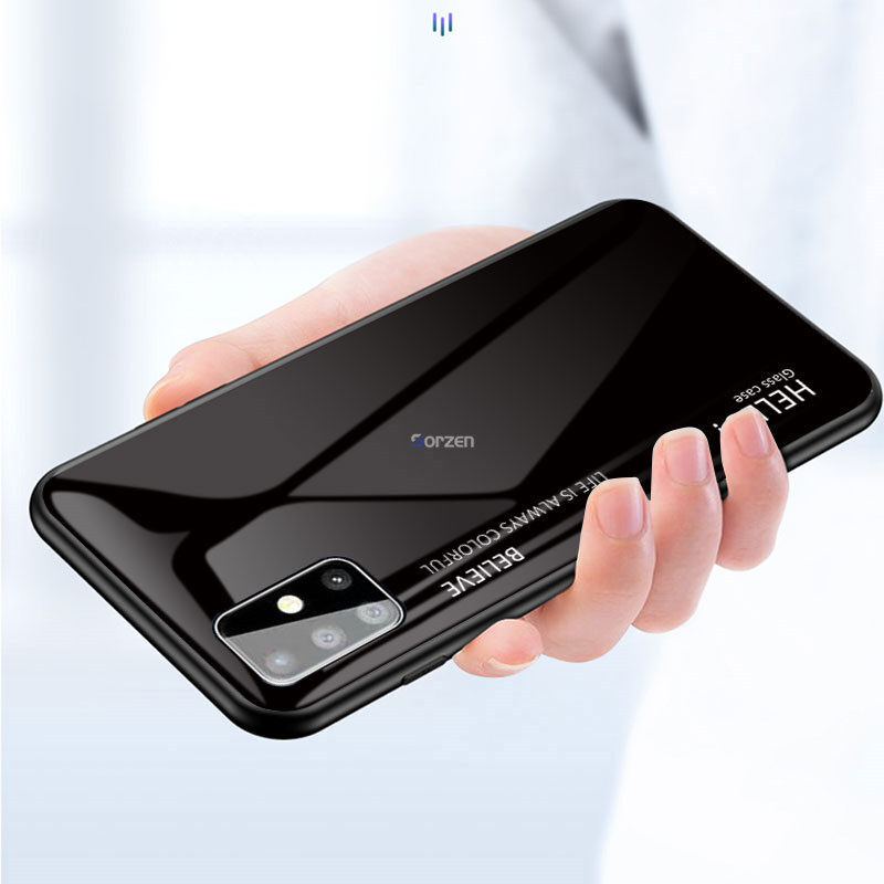 For Samsung Galaxy M51 Shockproof Gradient Tempered Glass Casing Protective Back Case Cover