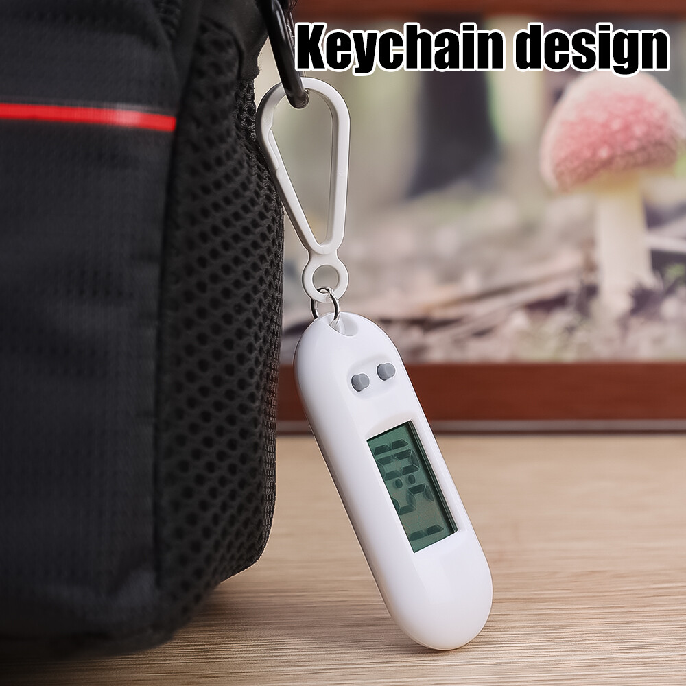 Mini cho sinh viên yên tĩnh tiện dụng đồng hồ điện tử với Keychain điện tử hình bầu dục xem LCD Bảng kỹ thuật số thời gian đồng hồ điện tử treo móc chìa khóa