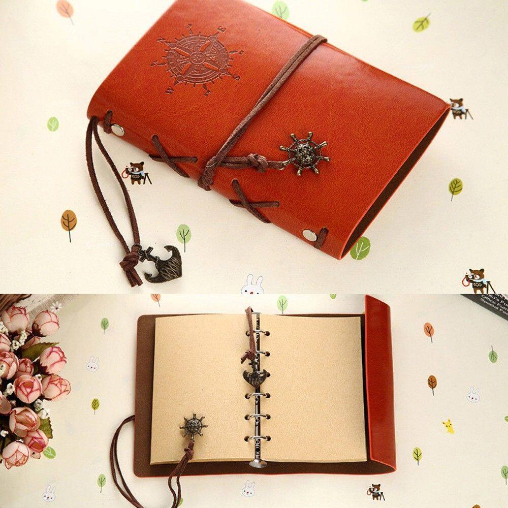 MMLUCK Personalized Gift Best Selling Replaceable Blank Paper Classic Retro Style Vintage Notebook Rope Tying Notebook Leather Diary Book Notepad Sketchbook