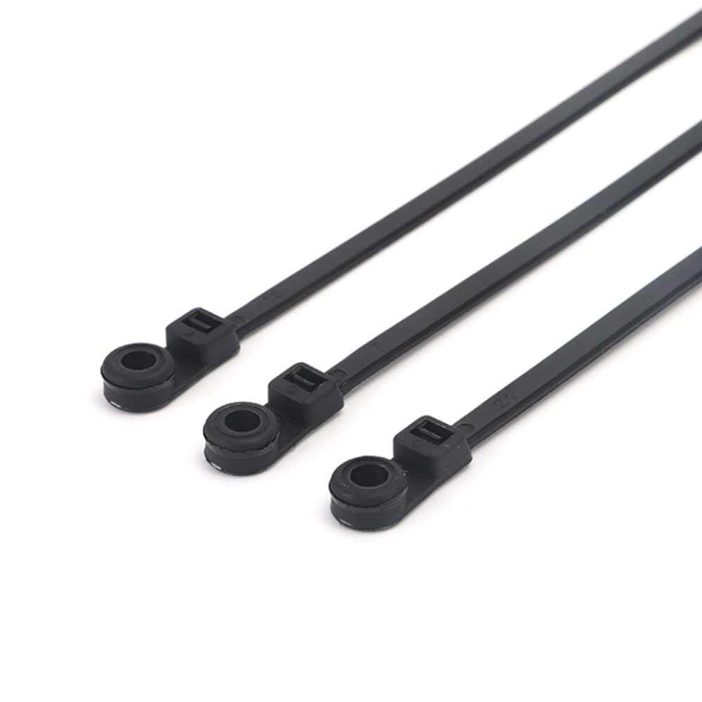100Pcs 4x150mm/4x200mm Nylon Cable Zip Ties With Screw Hole Mount Self Locking Loop Wrap Bundle Ties Straps