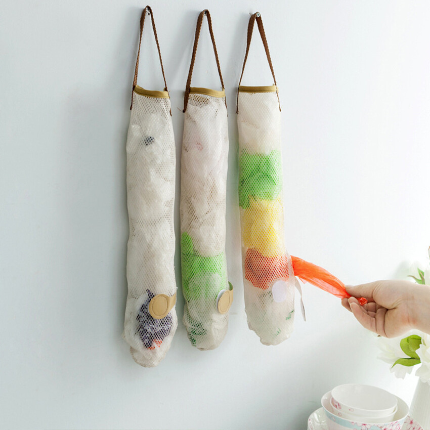 Hangable Fruit And Vegetable Storage Mesh Bag Portable Handle Kitchen Multifunctional Hollow And Breathable Hanging Bag