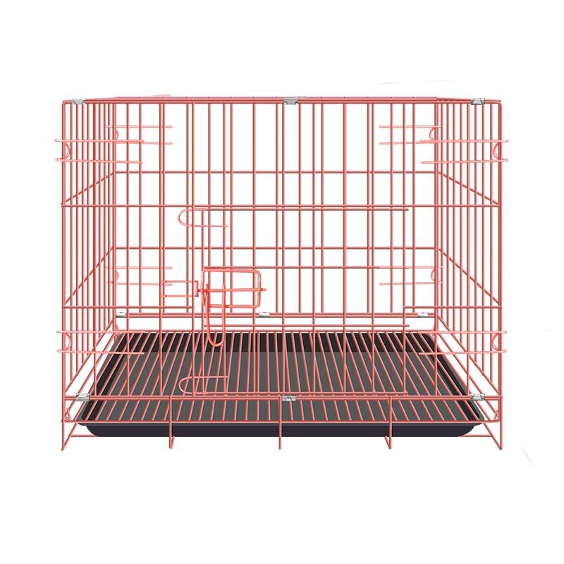 HATELI Folding Dog Cage Indoor Wire Cage Small And Medium Dog Kennel Cat Rabbit Cage Pet Moving Container Home Supplies 50*37*40cm Dog House Cat Villa Pet Nest