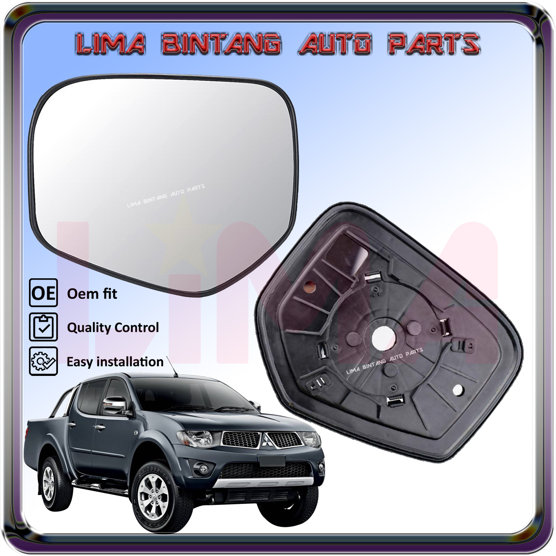 Mitsubishi Triton Side Mirror Glass , Left / Right Side Kaca Cermin Sisi (20132014) Lazada