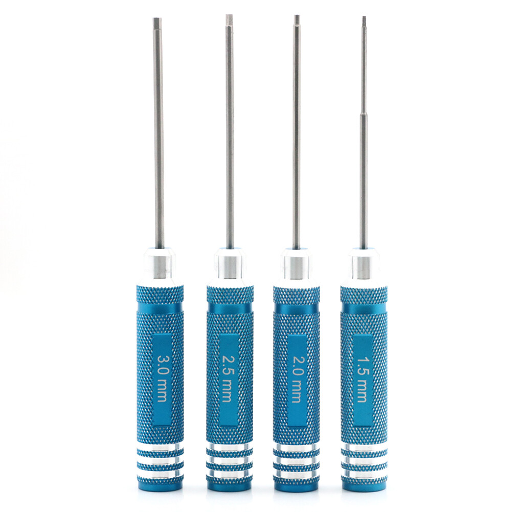 RC Tools 4 pcs hex screw driver set titanium plating hardened 1.5 2.0 2.5 3.0mm screwdriver For helicopter toys