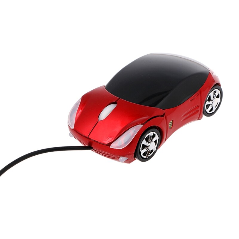 Chuột Quang 2 Đèn Pha Sáng Tạo Có Dây USB Hình Xe Hơi Mini 1000DPI, Dành Cho Máy Tính Xách Tay PC