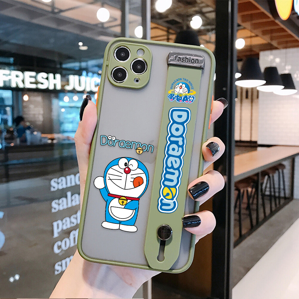 (With Wristband) Hontinga Casing Case For Xiaomi Redmi Note5 Note 5 Pro Case Shockproof Cartoon Doraemon Phone Case Soft Edge Full Lens Protection Camera Protector Back Cover Casing Hard Case For Boys For Grils
