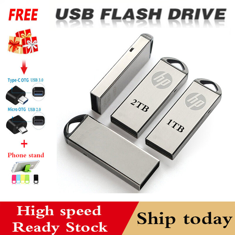 Bestseller Metal USB Fash Drive 2TB 1TB 512GB 256GB -1GB USB 2.0 Pendrive + OTG adapter
