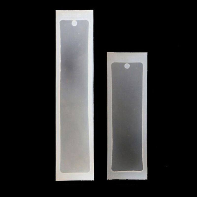 Rectangle Silicone Bookmark Mold DIY Making Epoxy Resin Jewelry Transparent Mold with Hole for Epoxy Resin Jewelry