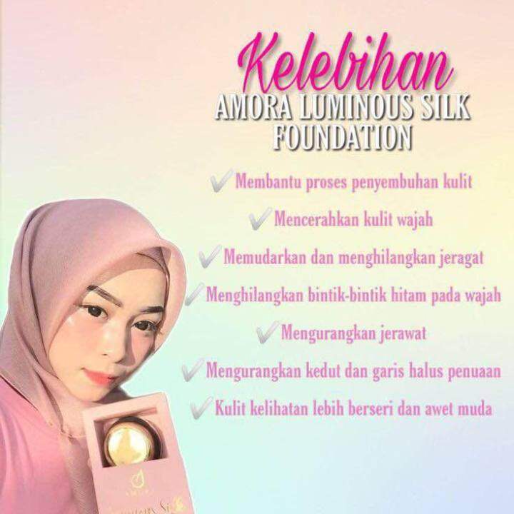 testimoni amora luminous silk foundation