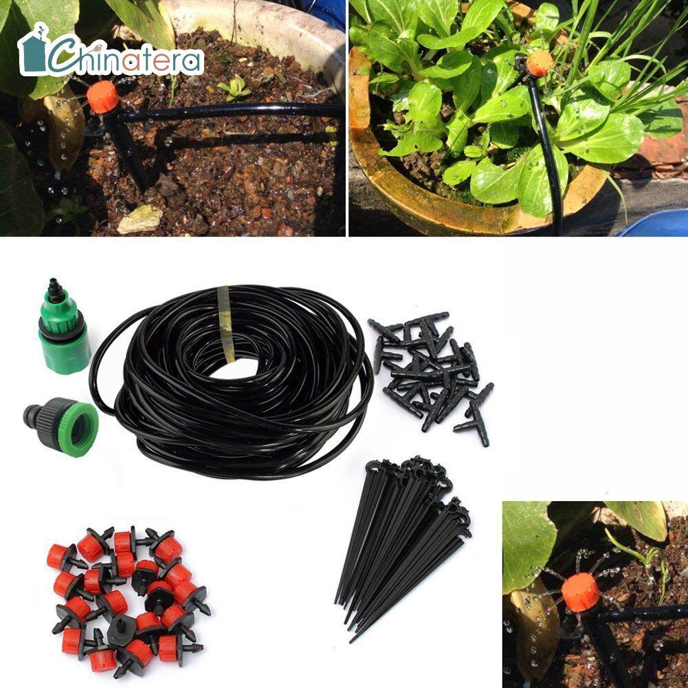 [Chinatera] 5/15/25m Garden Water Irrigation Kit Set Automatic Plant Balcony Pot Micro Drip Watering System