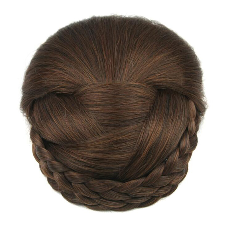 Braided Clip In Hair Bun Hair Chignon Hairpiece,Donut Roller Bun Hairpiece