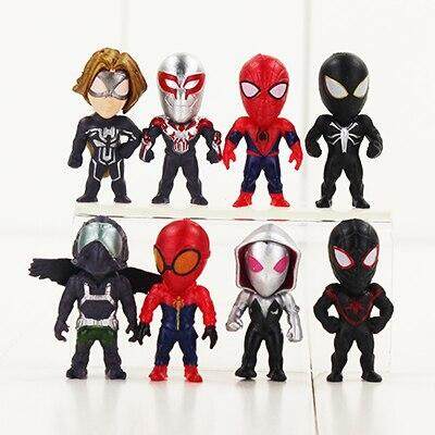 6pcs New Spider-Man PVC Action Different Mini Figures Decoration Toy Kids 4-5CM