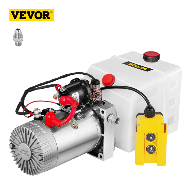 VEVOR 4 Quart Hydraulic Pump For Dump Trailer Hydraulic Power Unit 12V
