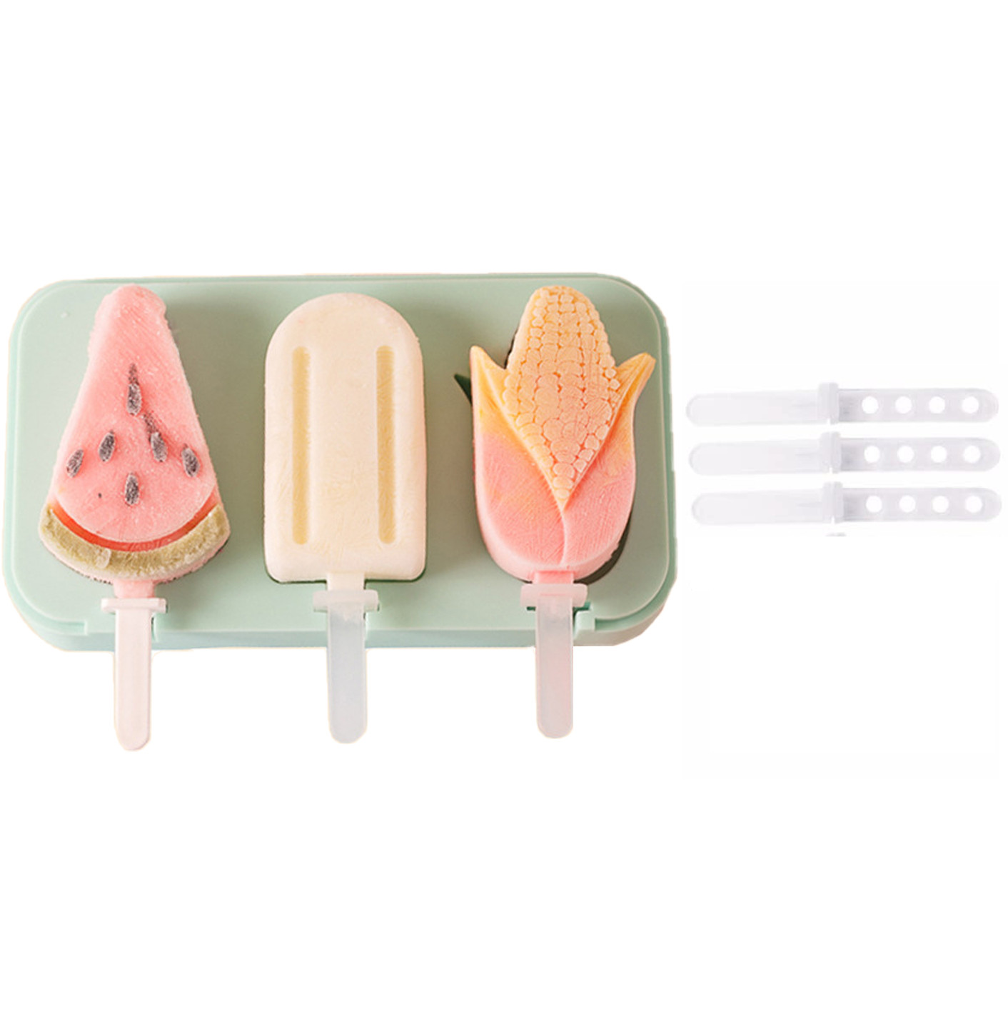 GWAWG 5PCS Reusable Silicone Ice Lolly Moulds With Sticks,Ice Cream Moulds With Sticks,Reusable