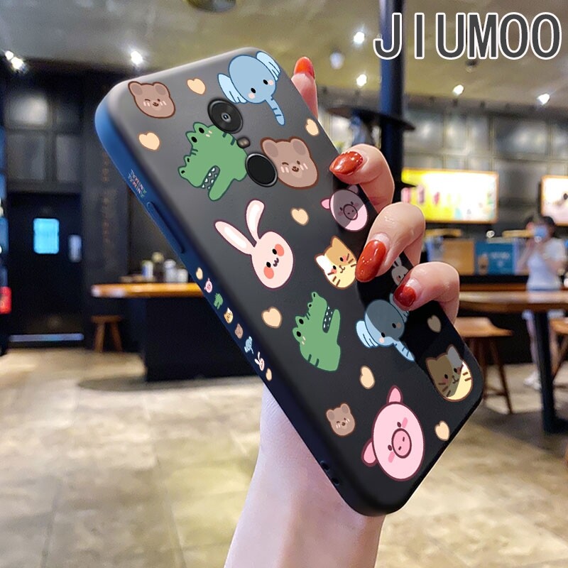 JIUMOO Case For Xiaomi MI Redmi Note 4 Redmi Note 4X Case With Cartoon Animal Soft Silicone Square Phone Case Lovely Full Back Cover Camera New Design Protection Shockproof Cases Side Square Edge Softcase Girls