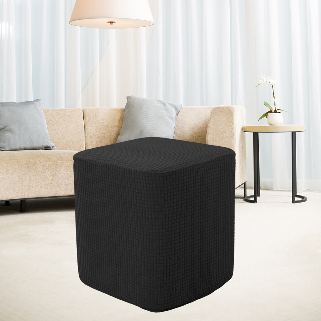 Dolity Square ที่วางเท้า Ottoman ครอบคลุมตกแต่งสตูลวางเท้า Slipcover