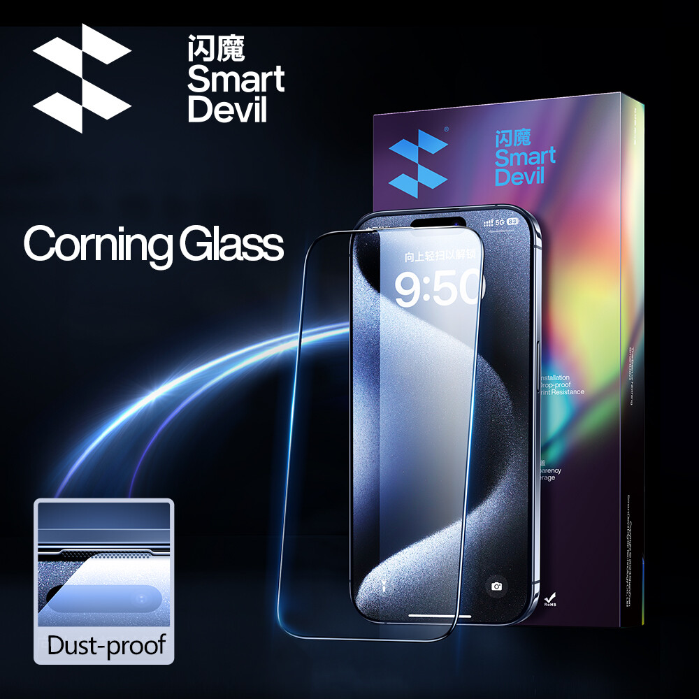 Smartdevil Corning màn hình mặt kính bảo vệ cho iPhone 15 Pro max iPhone 15 Plus iPhone 16 Pro Max iPhone 16 Plus che phủ toàn màn hình Phim kính cường lực Màu Xanh Lá Cây Ánh Sáng Chống-Nhìn Trộm Chống-Dấu Vân Tay