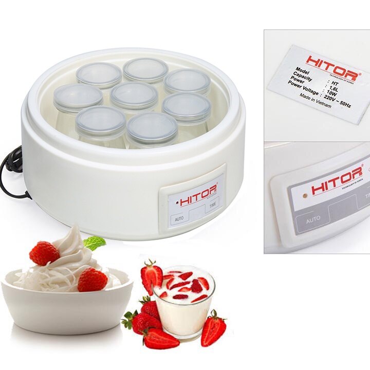Máy ủ sữa chua kèm 8 cốc thủy tinh cao cấp Hitops